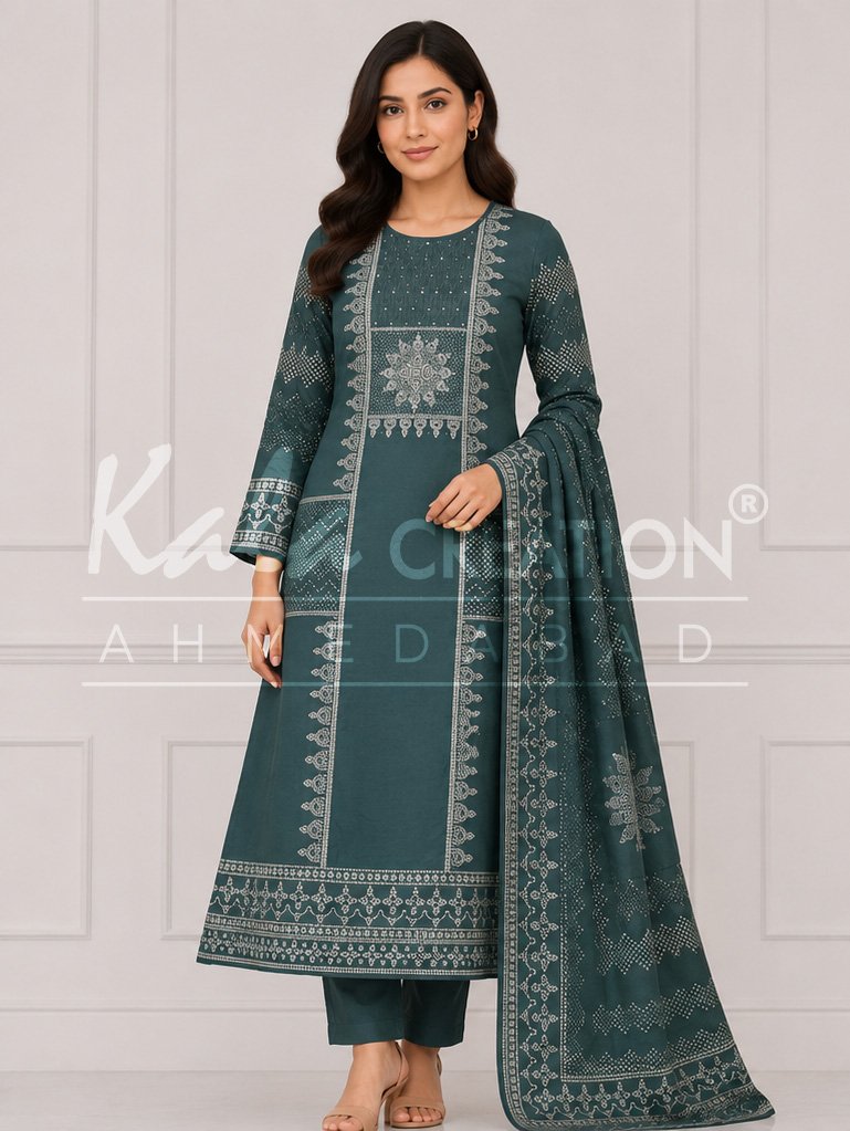 Kala Creation Fancy Kurta Pant And Dupatta Set