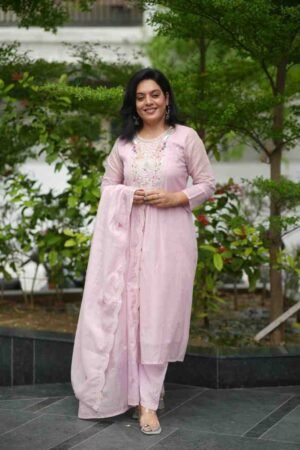 Kala Creation Fancy Neckline Work Kurta Pant And Dupatta Set