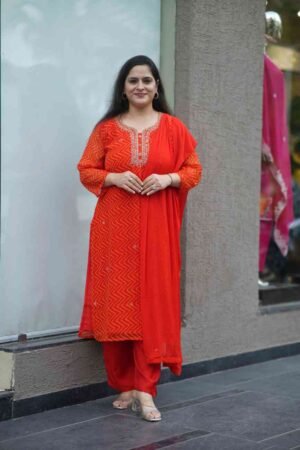 Kala Creation Fancy Beautiful Kurta Pant And Dupatta Set