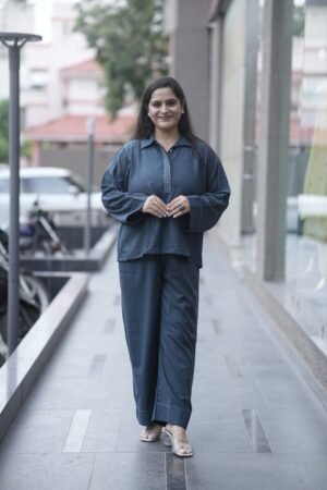 Kala Creation Caller Neck Beautiful Plain Kurta And Pant Co-Ord Set