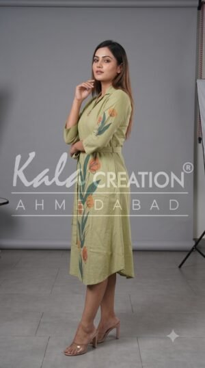 Kala Creation Beautiful Caller V Neck Fancy Midi
