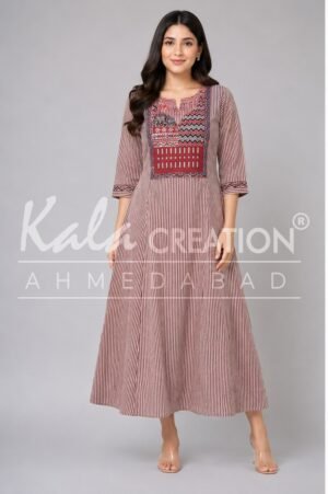 Kala Creation Beautiful Round V Neck Fancy Midi