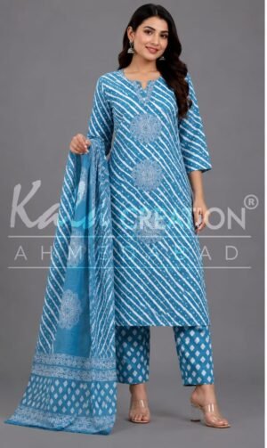 Kala Creation Beautiful Round Neck Fancy 3 Pcs Set