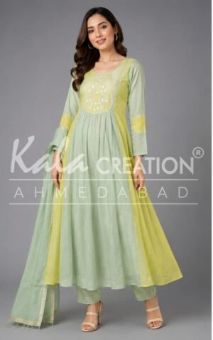 Kala Creation Beautiful Round Neck Fancy 3 Pcs Set