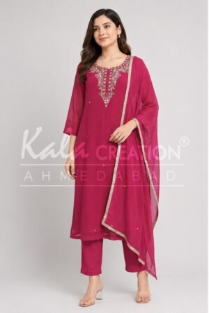 Kala Creation Fancy Kurta Pant And Dupatta Set
