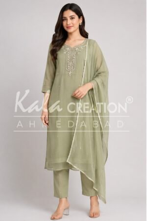 Kala Creation Fancy Kurta Pant And Dupatta Set