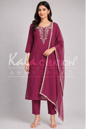 Kala Creation Fancy Kurta Pant And Dupatta Set