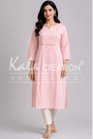 Beautiful Embroidered Work Plain Long Kurti