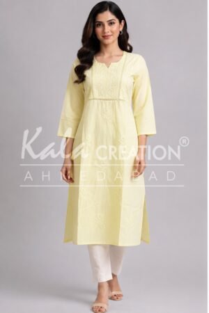 Beautiful Embroidered Work Plain Long Kurti