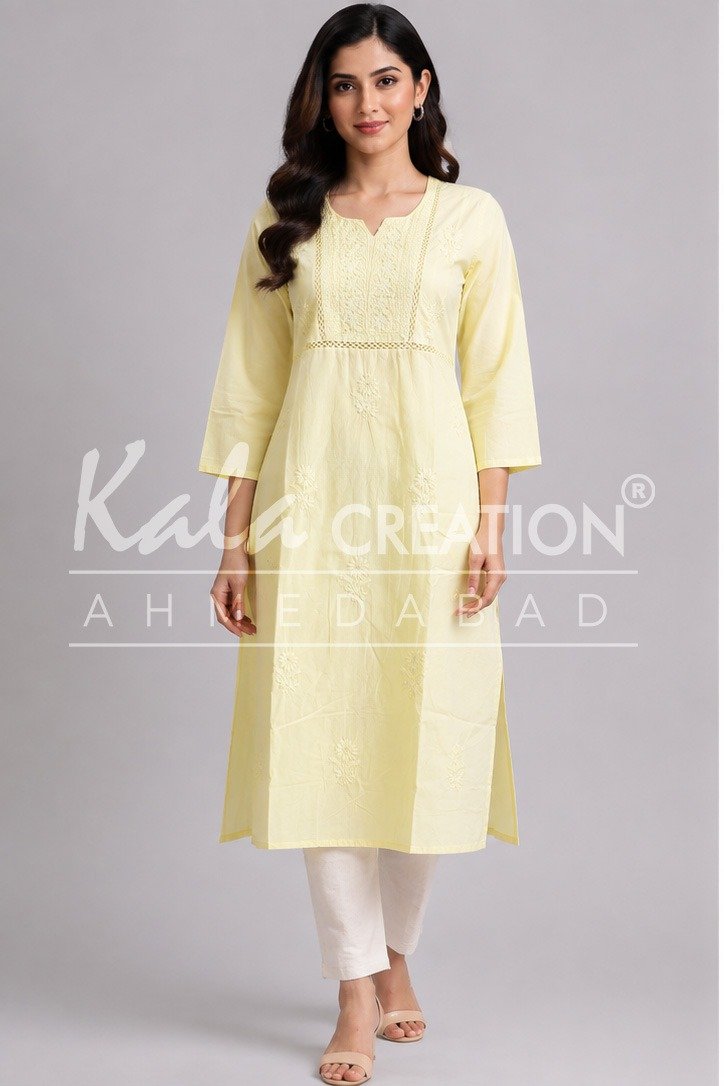 Beautiful Embroidered Work Plain Long Kurti