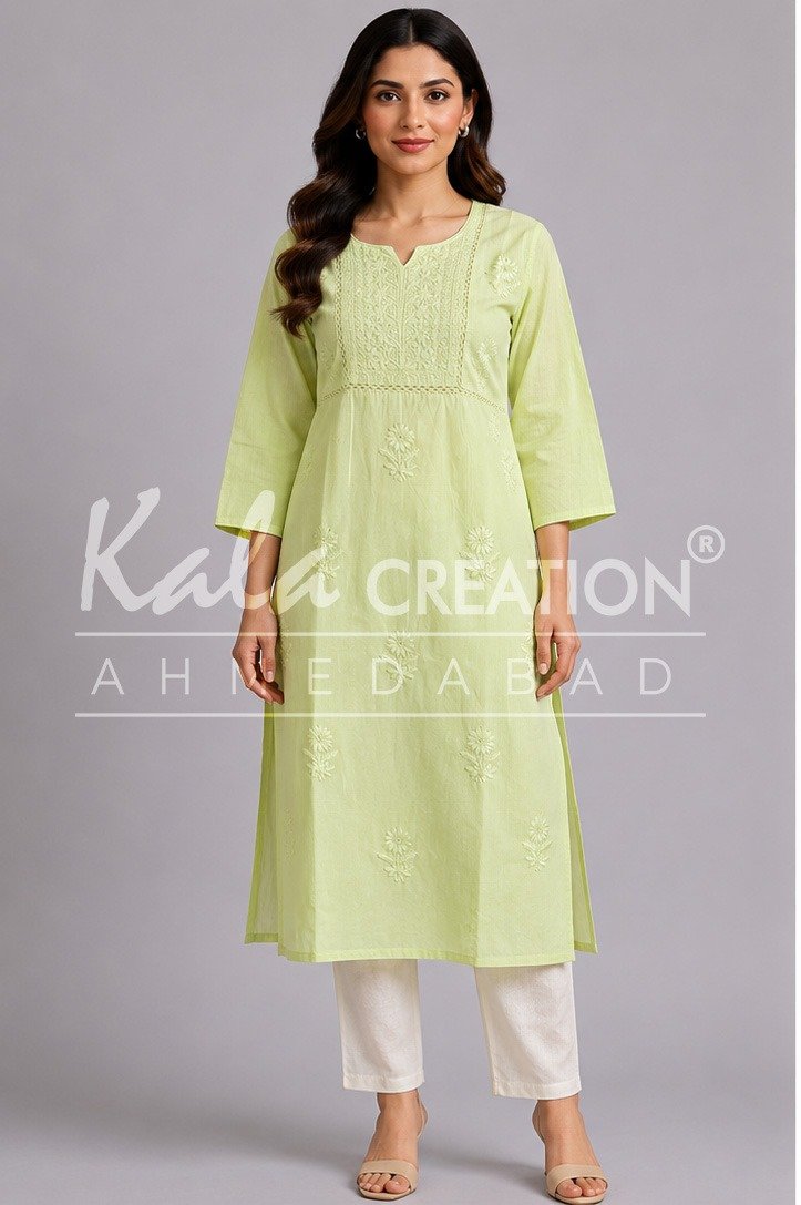 Beautiful Embroidered Work Plain Long Kurti