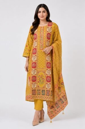 Kala Creation Traditional Printed Kurta Pant And Dupatta Set
