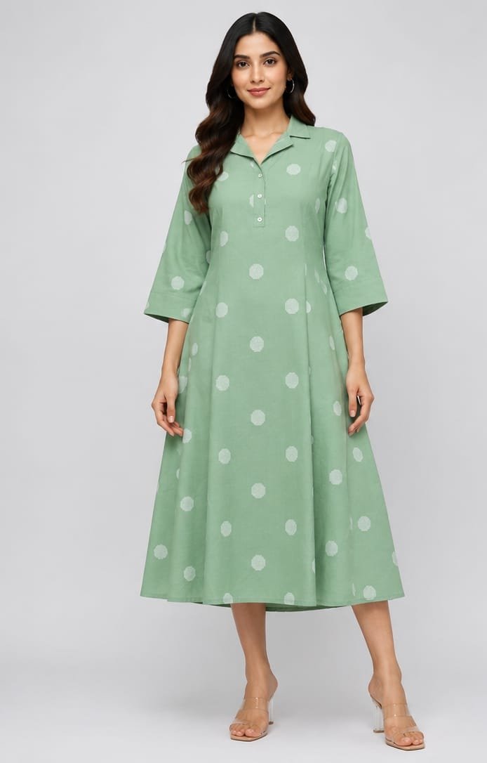 Kala Creation Fancy Beautiful Caller Neck Midi