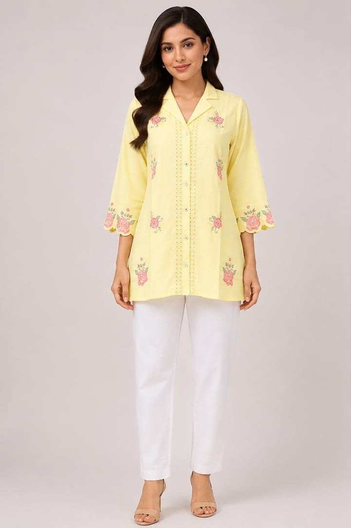 Kala Creation Fancy Caller Neck Beautiful Printed Short Kurti