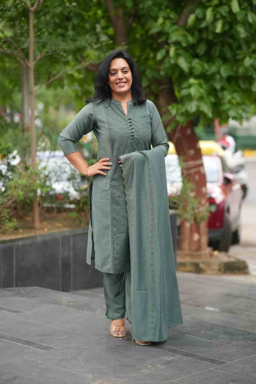 Effortless Grace Meets Everyday Comfort With Orange Kurta Pant And Dupatta Set