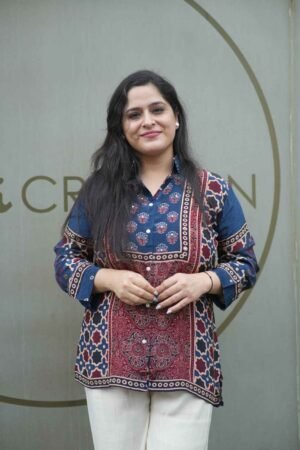 Beautiful Printed Muslin Shirt Style Short Kurti