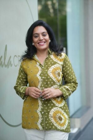 Beautiful Printed Muslin Shirt Style Short Kurti