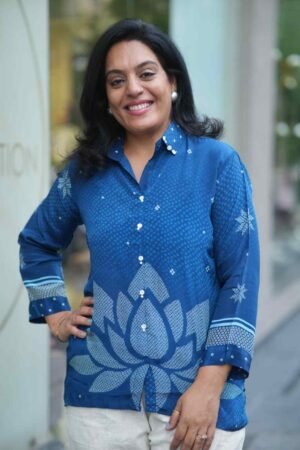 Beautiful Printed Muslin Shirt Style Short Kurti