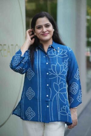 Beautiful Muslin Silk Printed Short Kurti