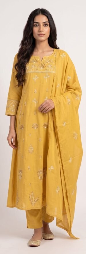 Kala Creation Fancy Warm Tones Timeless Prints And Pure Ethnic 3Pcs Set