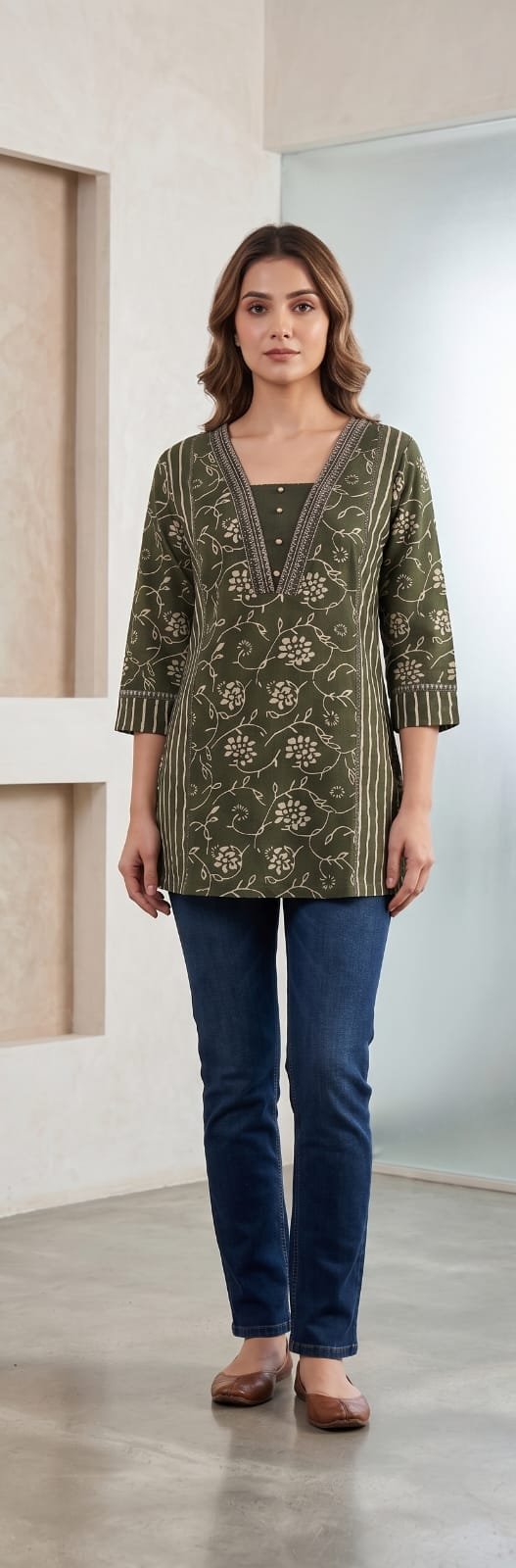 Elevate Your Casual Wardrobe With This Elegant Printed Tunic Short Kurti